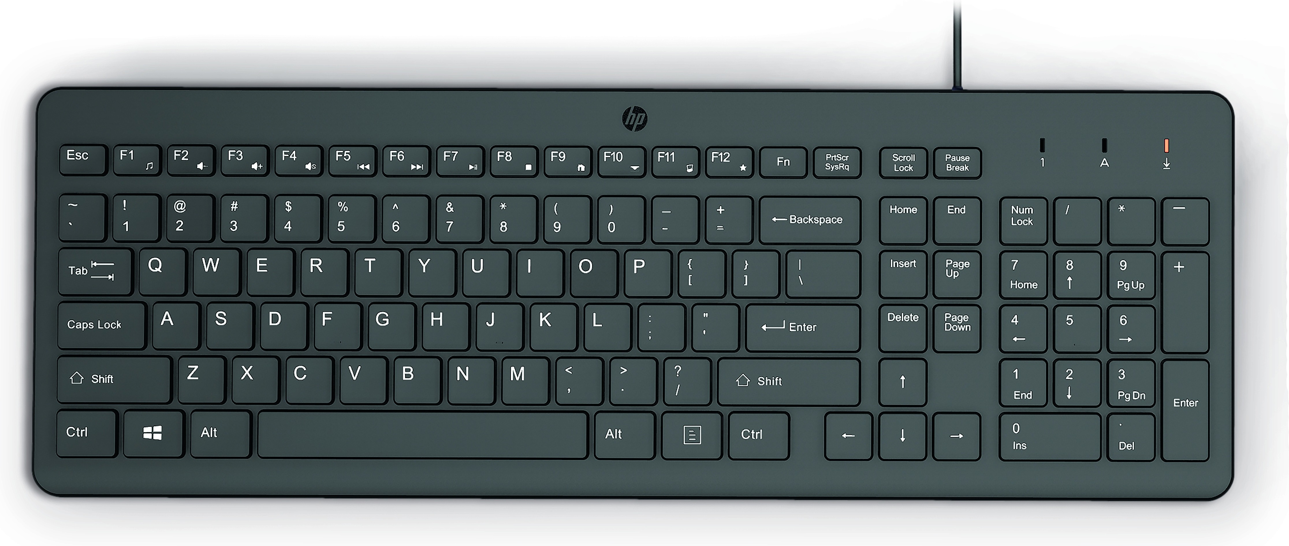 TECLADO HP 150 CON CABLE NEGRO