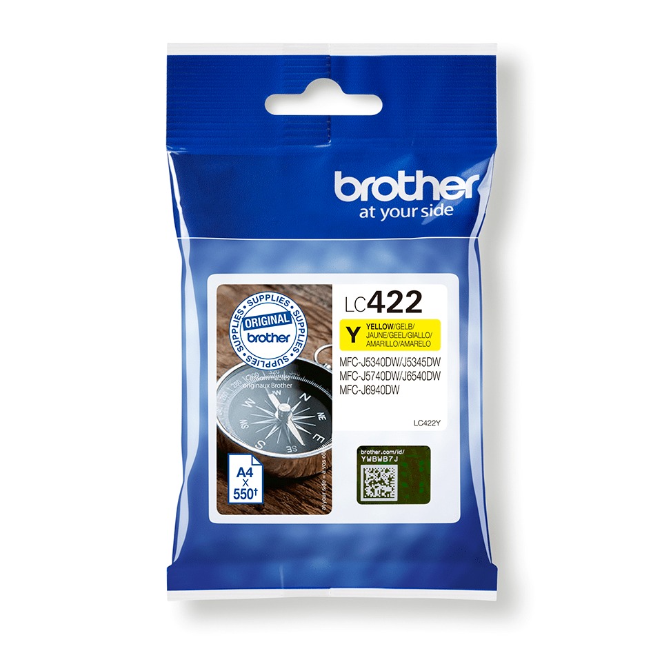 TINTA BROTHER LC422Y AMARILLO DURACIÓN  550 PÁG