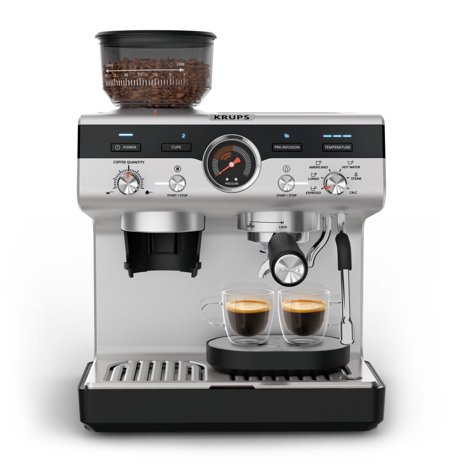 CAFET. KRUPS XP801T10 EXPRESSO MOLINILLO 15B INOX