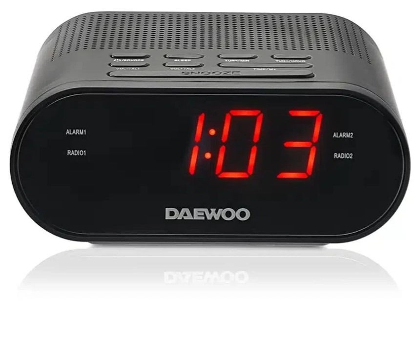 RELOJ DESPERTADOR DAEWOO DW1218 NEGRO