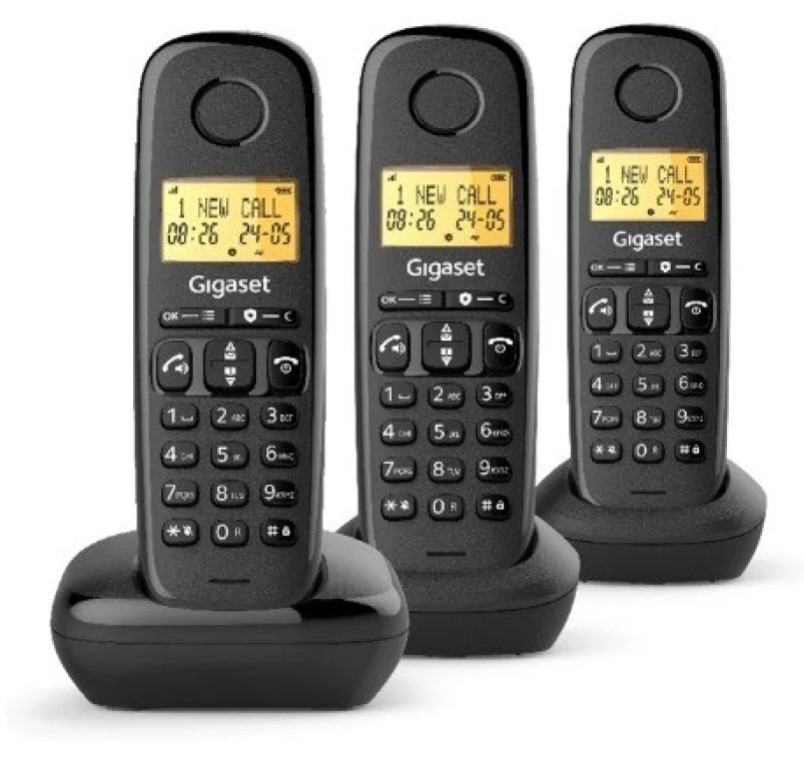 TELEFONO DECT GIGASET BASIC 100 NEGRO TRIO