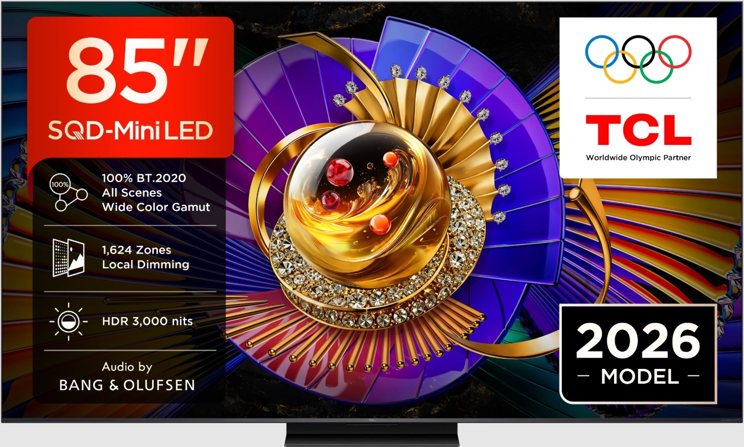 TV TCL 85 85C7L UHD SQDMINILED GOOGLETV 144HZ B&O