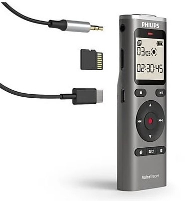 GRABADORA VOZ PHILIPS DVT1170 AUDIO DIG 8GB 360º