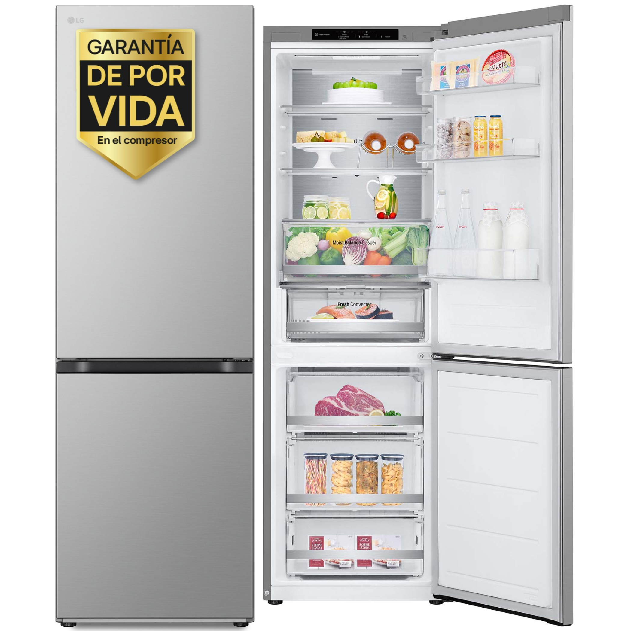 FRICOM. LG GBV5140CPY 186x60 METALFRESH INOX