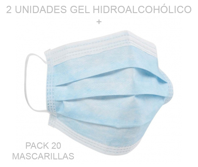 PACK SANITARIO MIELECTRO 2xGelDOSIF +20xMascarilla