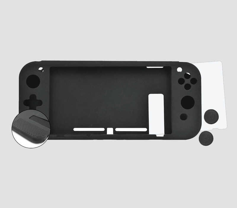 FUNDA NUWA SWITCH NEGRA SILICONA ANTID+2 GRIPS