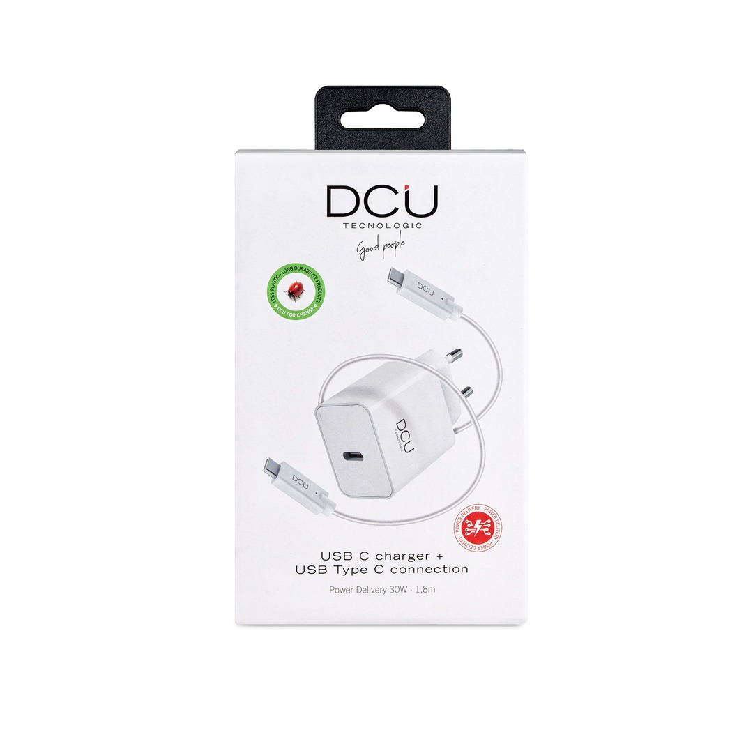 CARGADOR DCU USB TIPO C + CABLE USB-C 30W