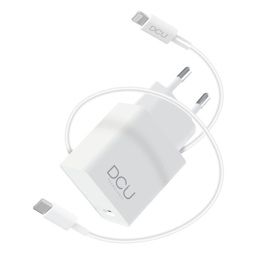 CARGADOR DCU 1XUSB C DE 20W + CABLE LIGHTNING 1M
