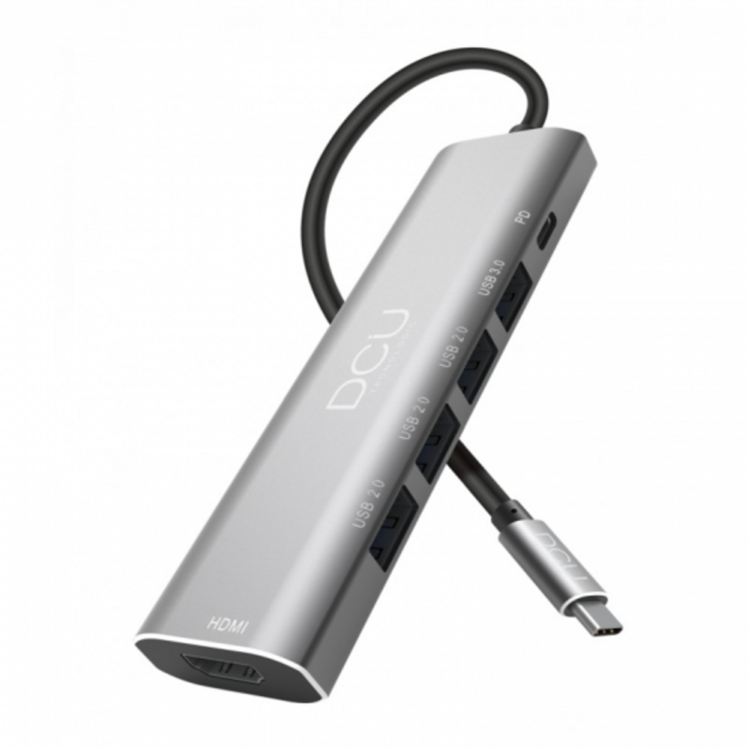 HUB DCU USB C a HDMI + 4 USB + USB C CARGA 100W