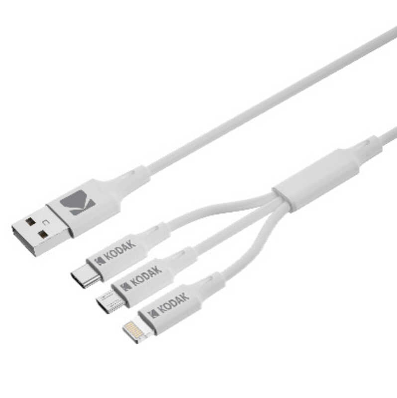 CABLE KODAK 3 EN 1 USB A a USB C LIGHTNING MIC.USB