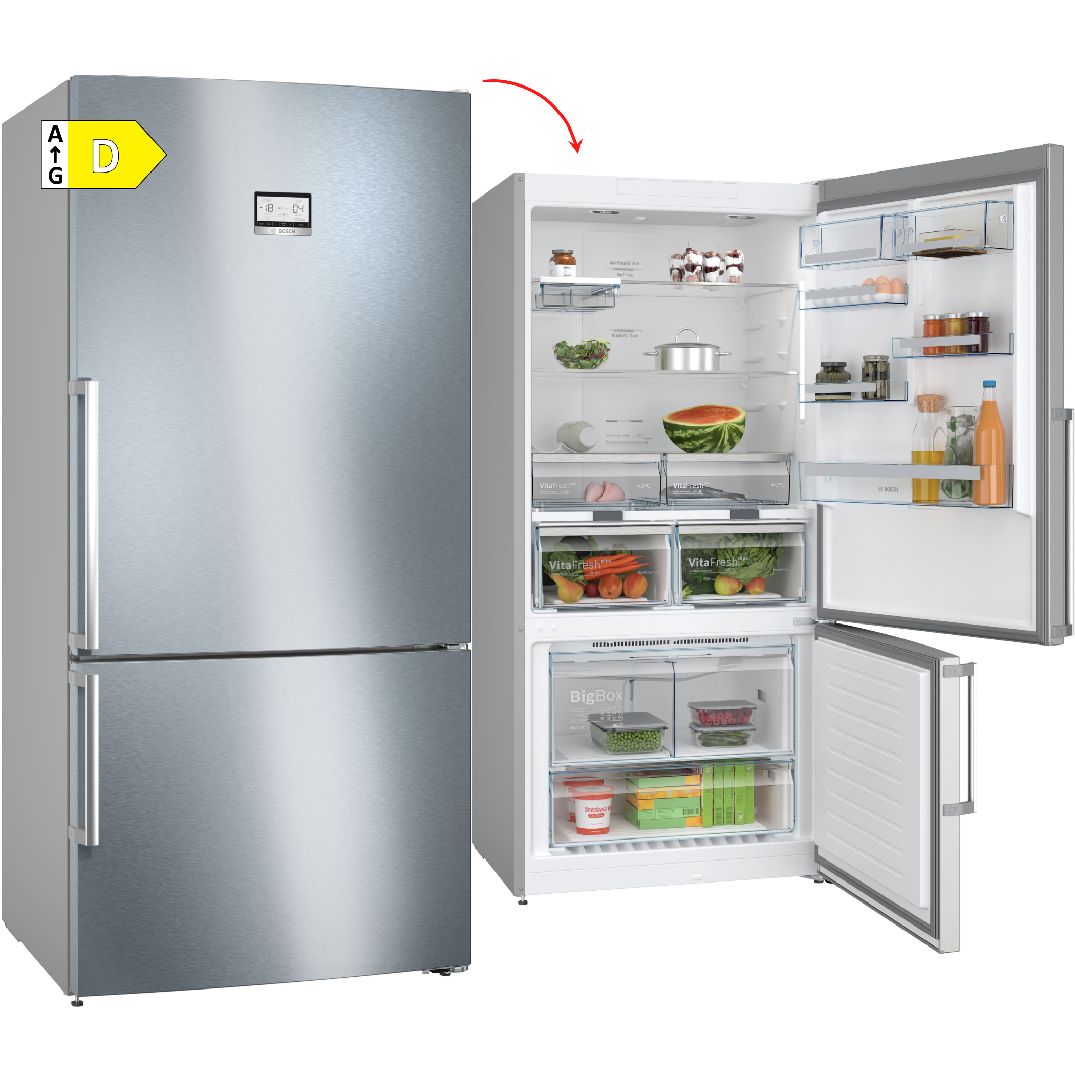 FRICOM. BOSCH KGN86AIDR 186x86x81 NF INOX