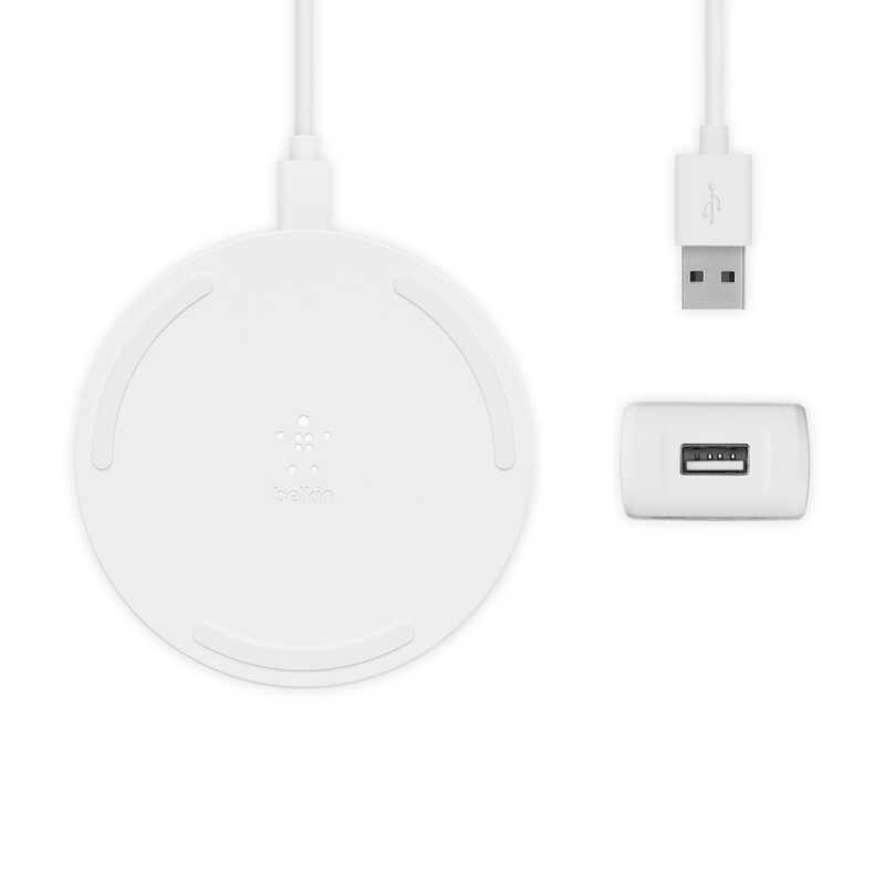 CARGADOR BELKIN QI 10W+BASE+CABLE BLANCO