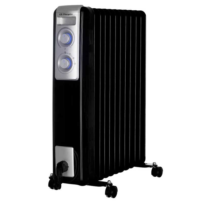 RADIADOR ACEITE ORBEGOZO RN2500 NEGRO, 11 ELEMENTOS, 1000/15