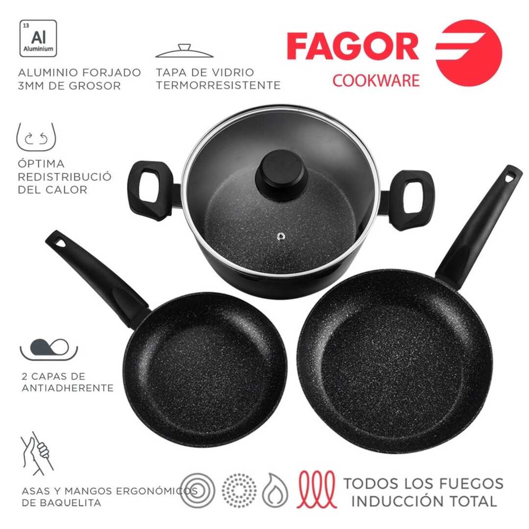 BATERIA COCINA FAGOR VIVANT 2SARTEN 24-20 CAZULA24