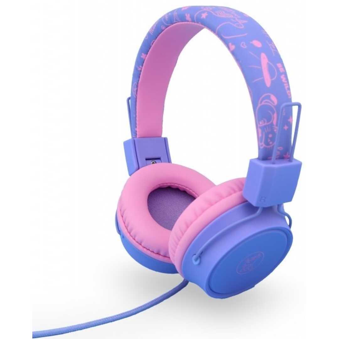 AURICULARES DCU INFANTIL SAFE CABLE ROSA/LILA