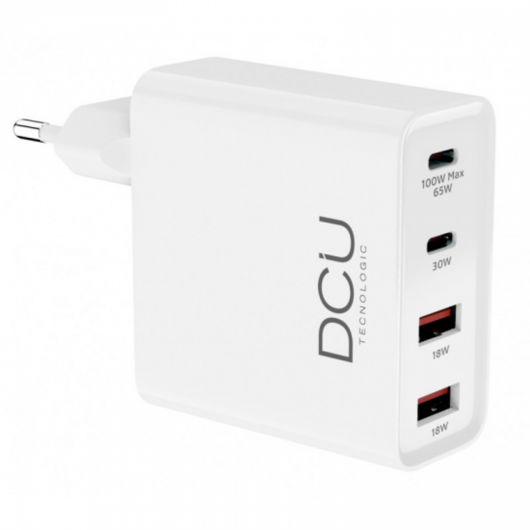 CARGADOR DCU 2XUSB C 2XUSB A GAN 100W BLANCO