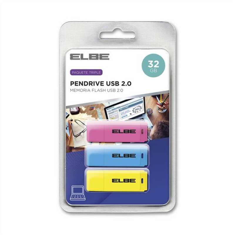 PACK 3 PENDRIVE ELBE 32GB