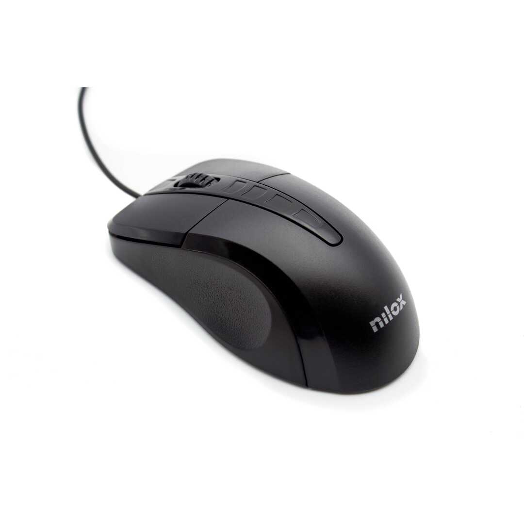 RATON NILOX USB ERGONOMICO 1000 DPI NEGRO