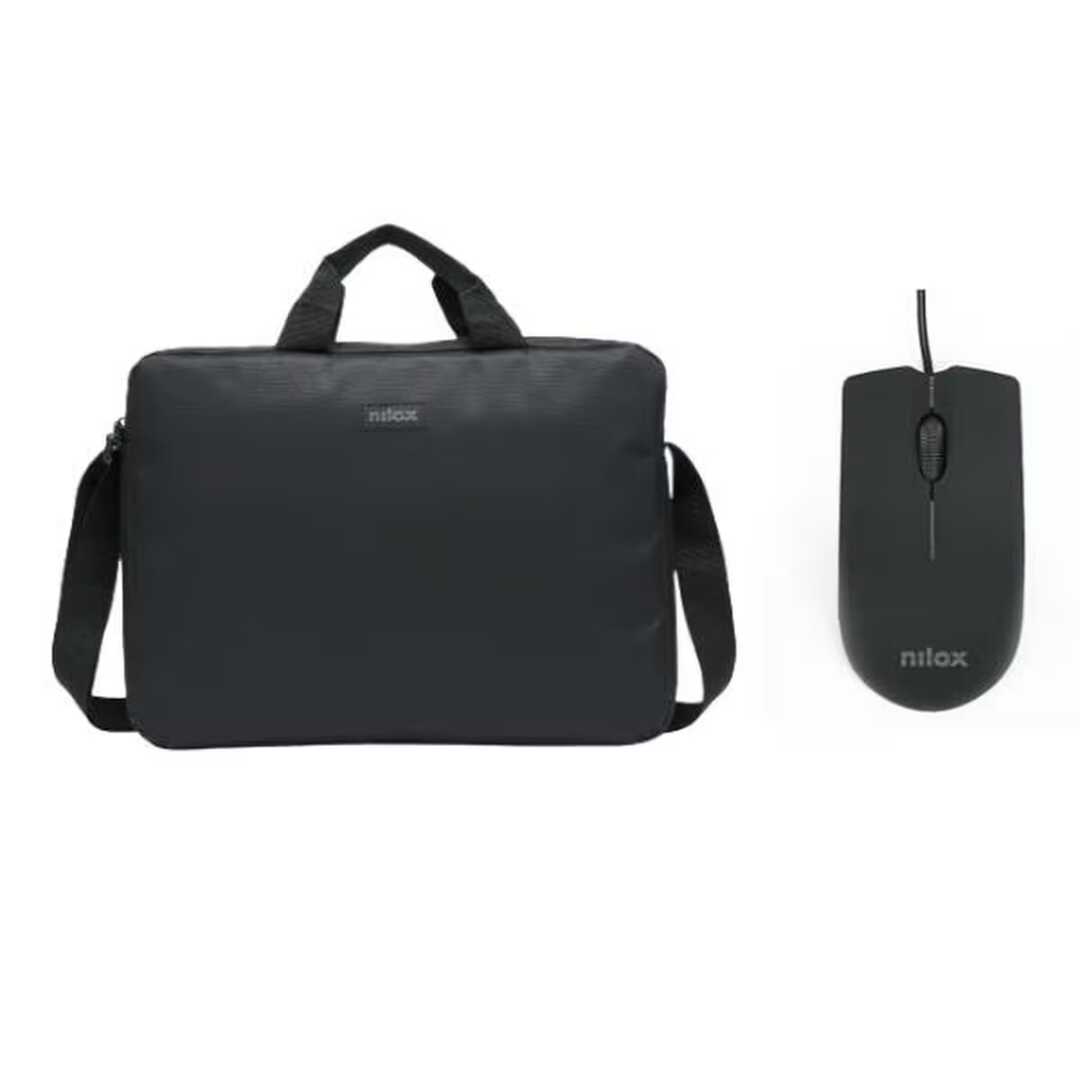 MALETIN + RATON NILOX NXBM001 NEGRO USB 1000 DPI