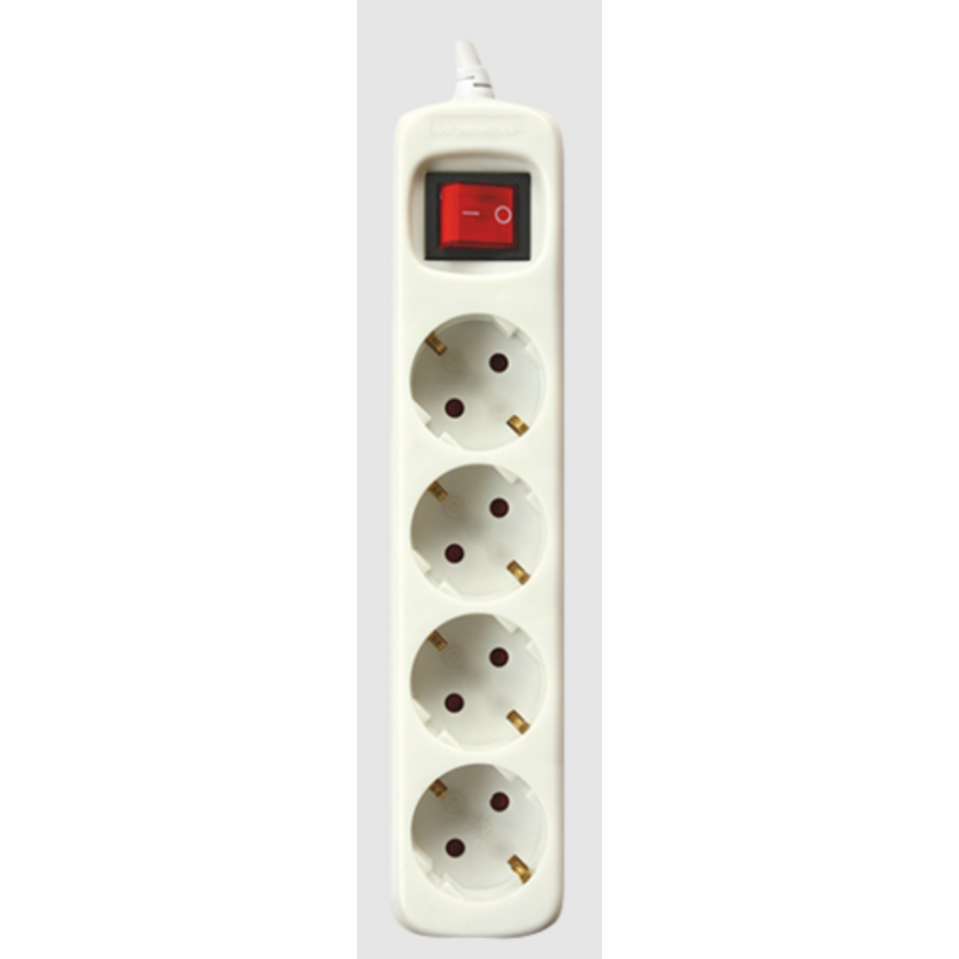 REGLETA SILVERSANZ 4 TOMAS BLANCA INTERRUPTOR 1.5M