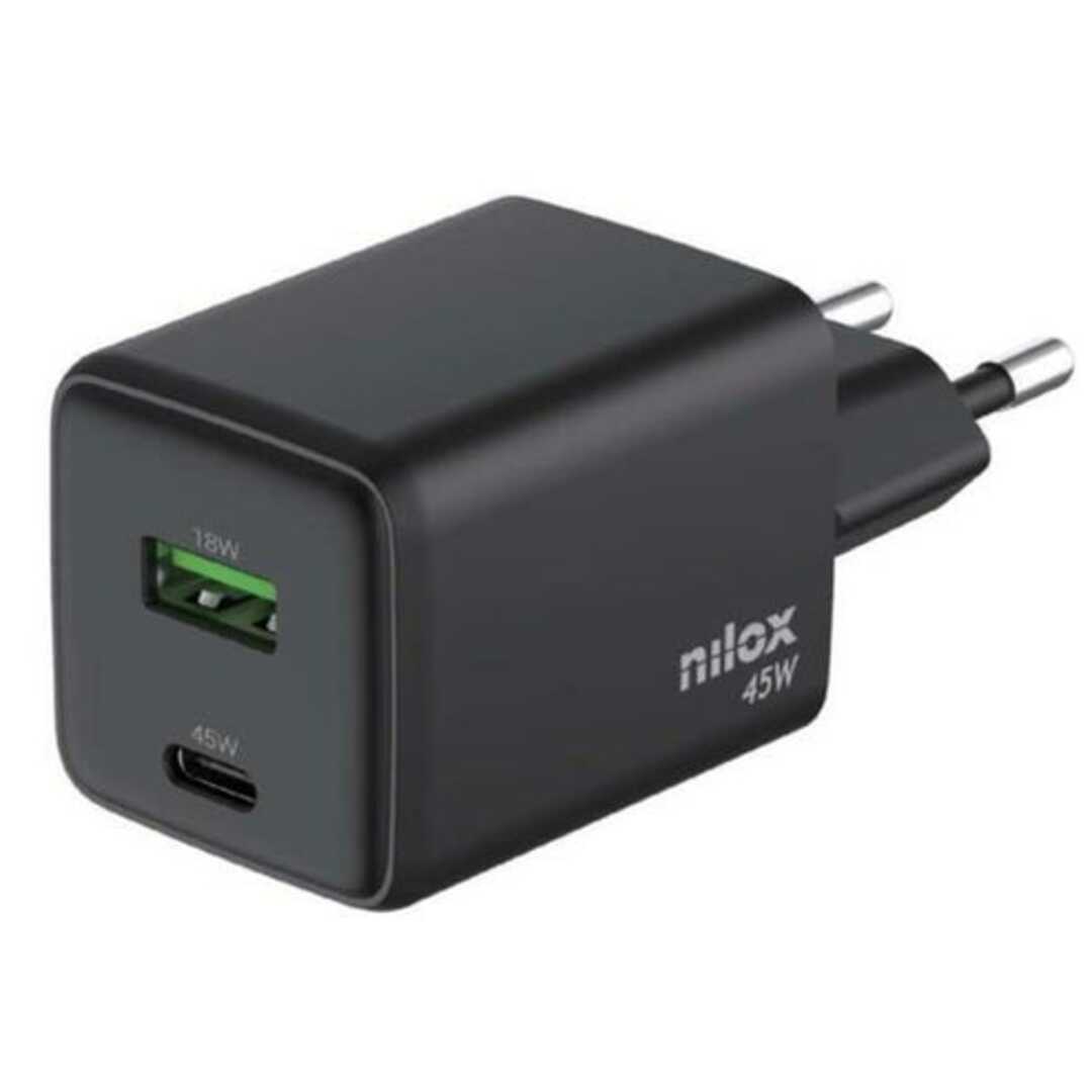 CARGADOR UNIVERSA NILOX 45W 2 PUERTOS + CABLE C 2M