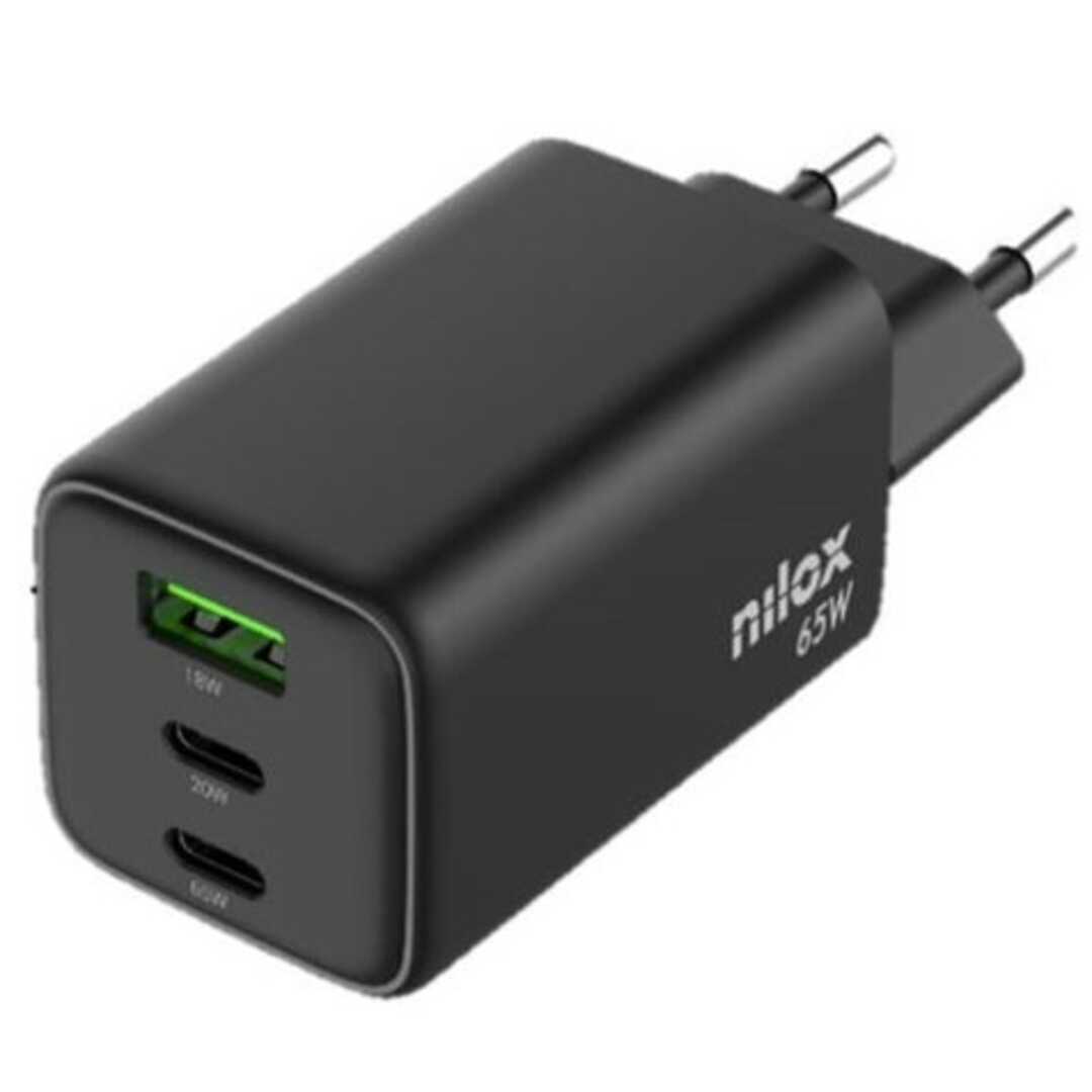 CARGADOR UNIVERSA NILOX 65W 2 PUERTOS + CABLE C 2M