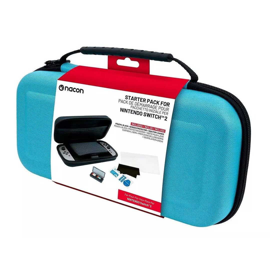 FUNDA Y PROTECTOR PANTALLA SWITCH 2 NACON AZUL