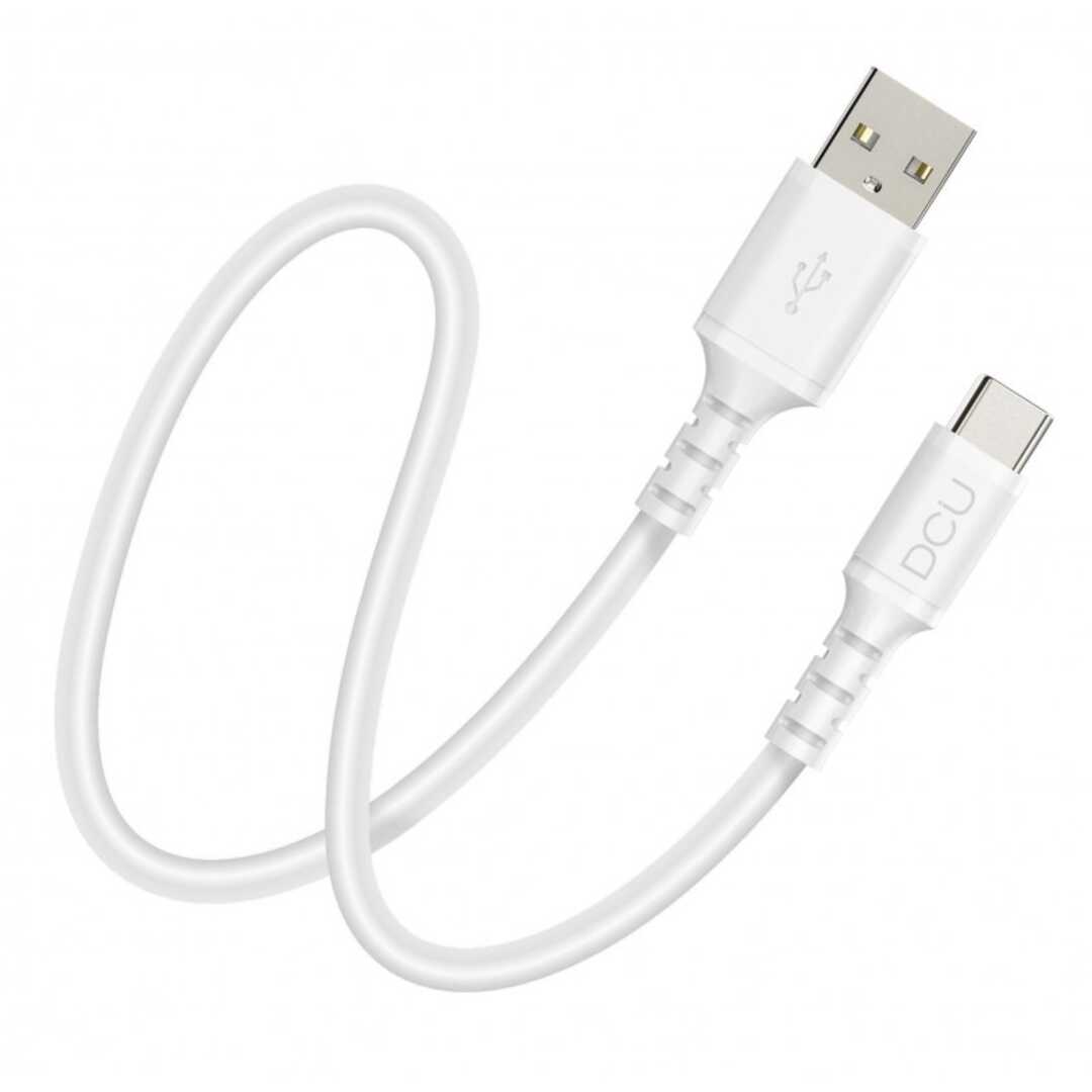 CABLE DCU USB C a USB A 1M 2.0 SILICONA FLEX BLANC