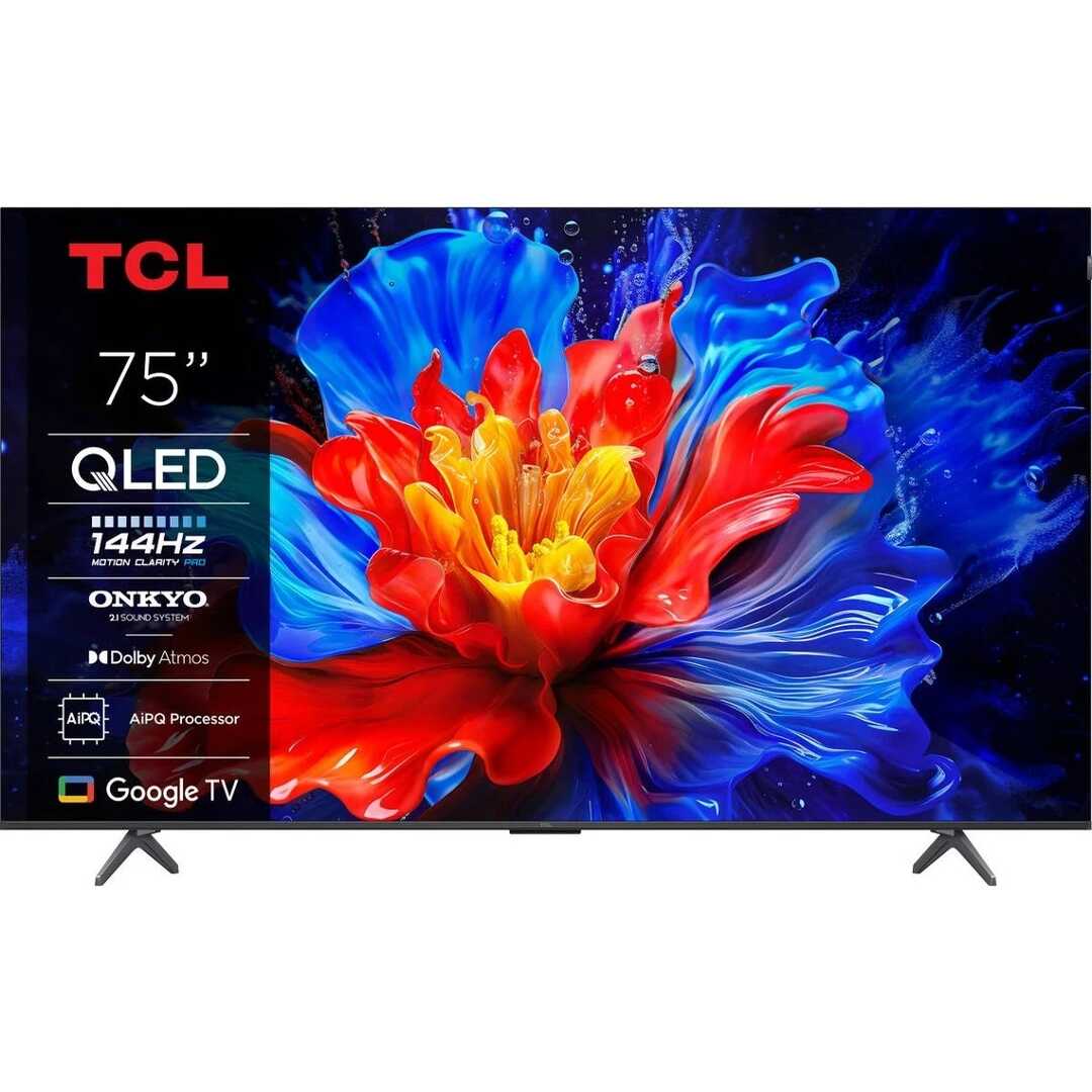 TV TCL 75 75P8K UHD QLED GOOGLETV 144HZ ONKYO