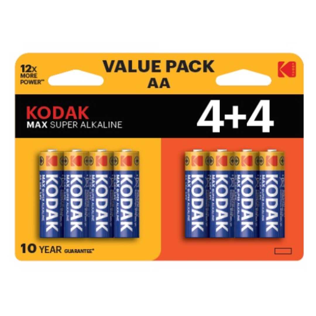 PILA KODAK MAX AA LR6 ALKALINE 1 BLISTER (4+4)
