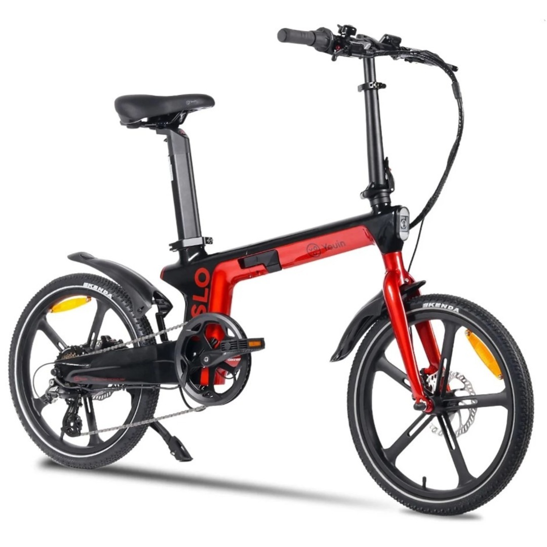 BICICLETA ELECTRICA YOUIN BK1900 OSLO CARBON/ROJA