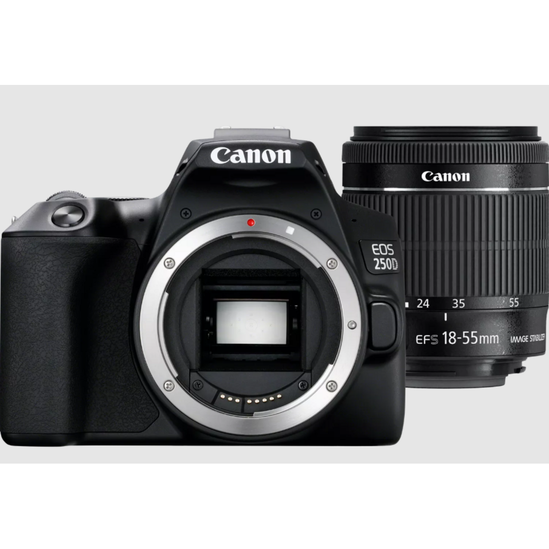 CAMARA CANON EOS 250 BK + OBJETIVO EF S 18-55DC