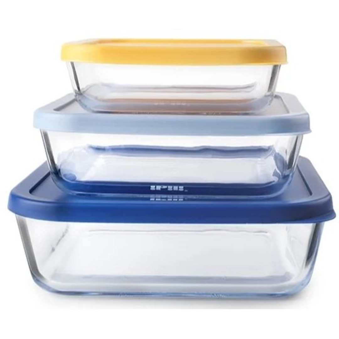 FIAMB. IBILI SET 3 TUPPERS CUADRADOS ECO