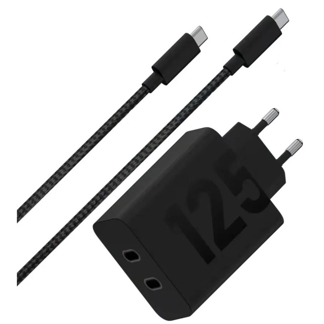 CARGADOR MOTOROLA 2XUSB C DE 125W+CABLE USB C 1M