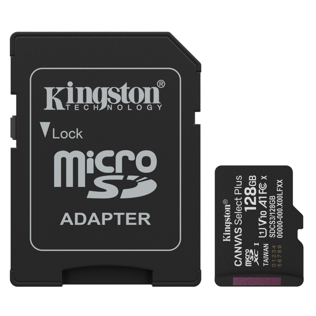 TARJ. MEM. KINGSTON CANVAS 128 GB + ADAPTADOR