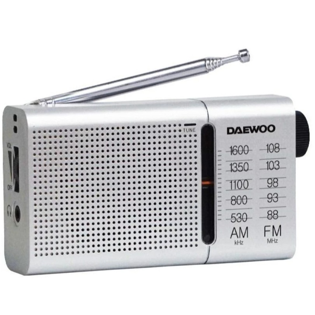 RADIO PORTATIL DAEWOO DW1037 AM/FM ANT TELESC SILV