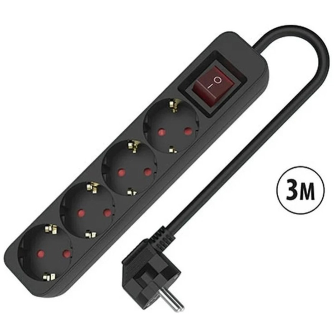 REGLETA TM ELECTRON TMUAD534SBK 4 TOMAS IN 3M