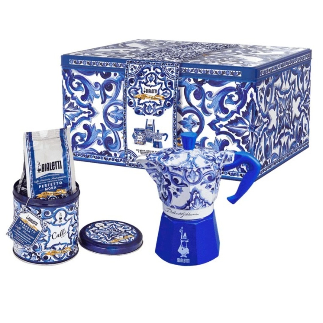 CAFET. ITALIANA BIALETTI SET REGALO D.& G. 3T AZUL
