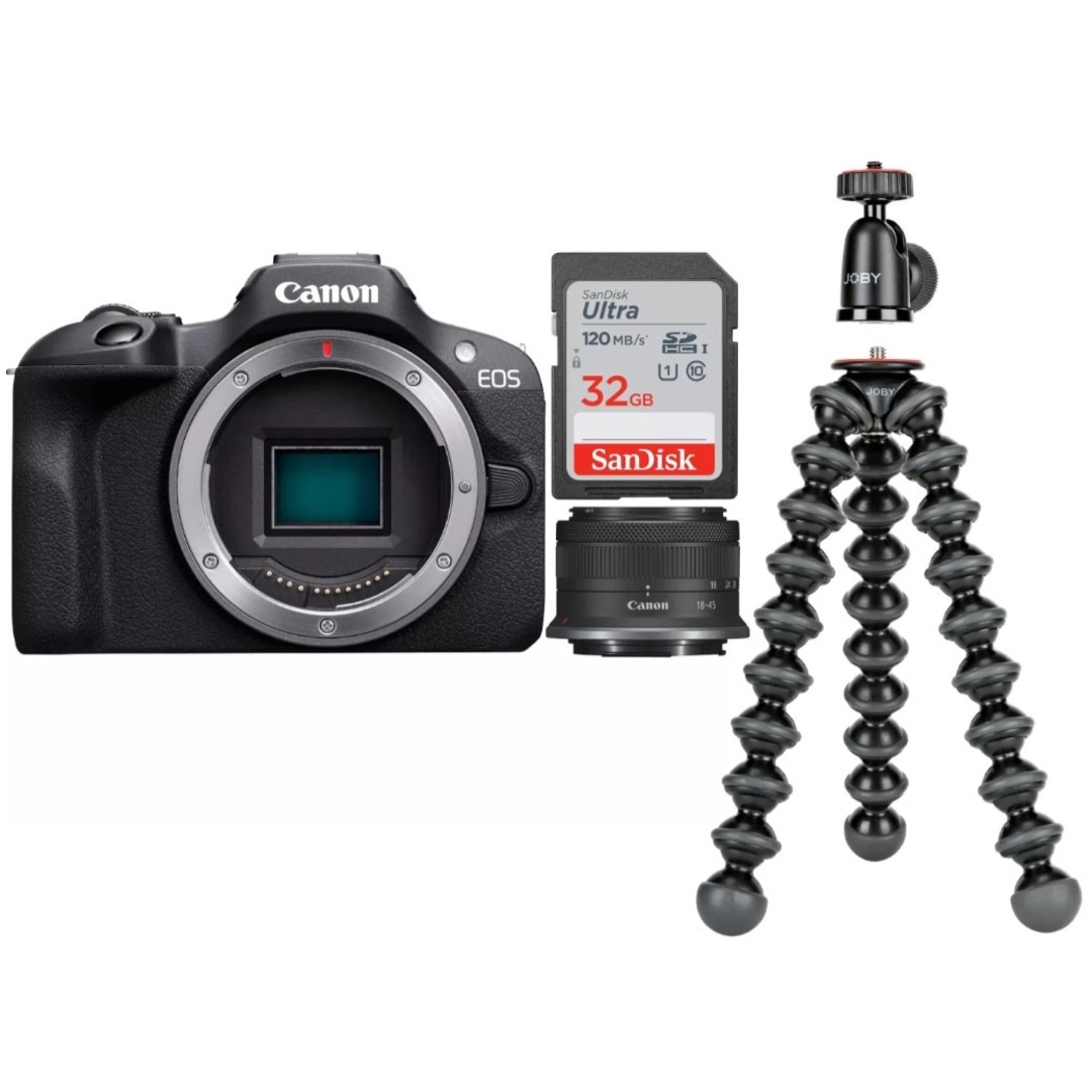 CAMARA CANON EOS R100+RF-S 18 45MM+TRIPODE+32GB