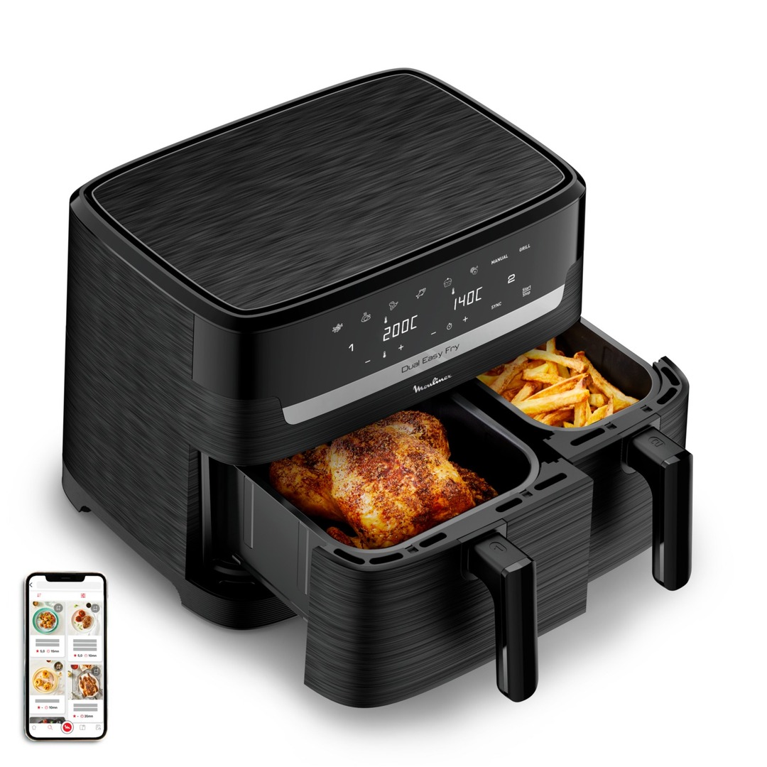 FREIDORA AIRE MOULINEX EZ901N20 DUAL (5,2+3,1L)