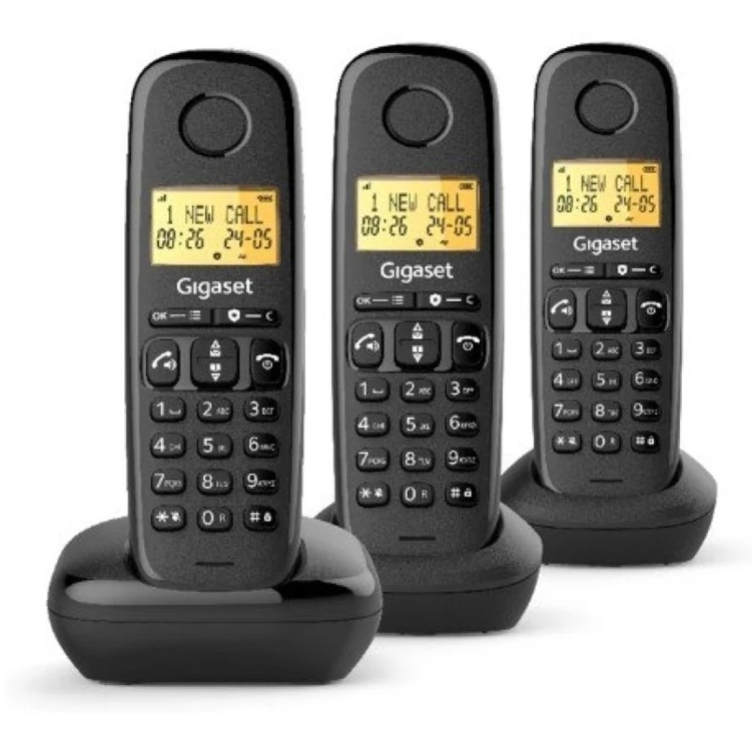 TELEFONO DECT GIGASET BASIC 100 NEGRO TRIO