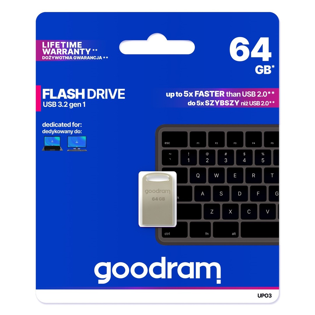 MEMORIA USB GOODRAM 64GB UPO SILVER USB 3.0