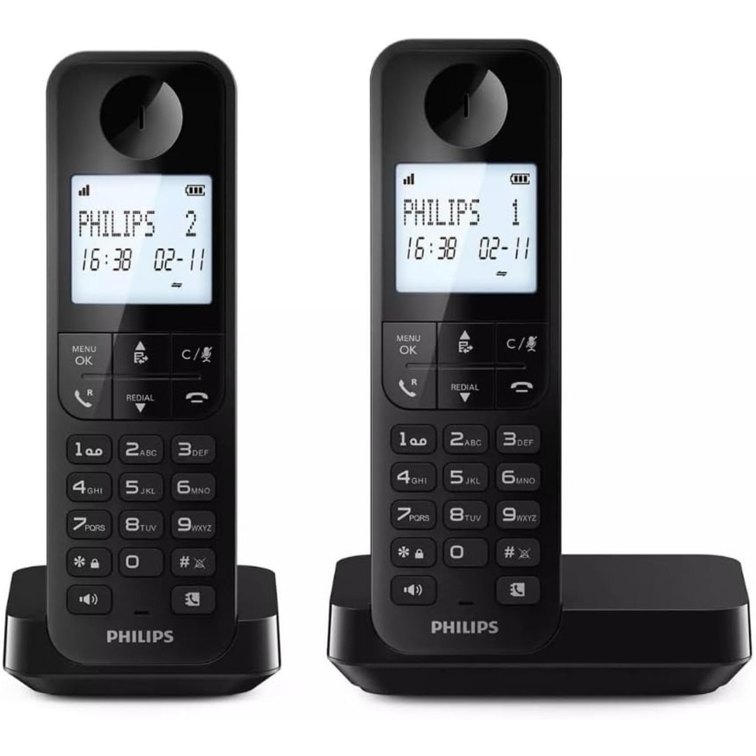 TELEFONO DECT PHILIPS D2702 DUO BLACK