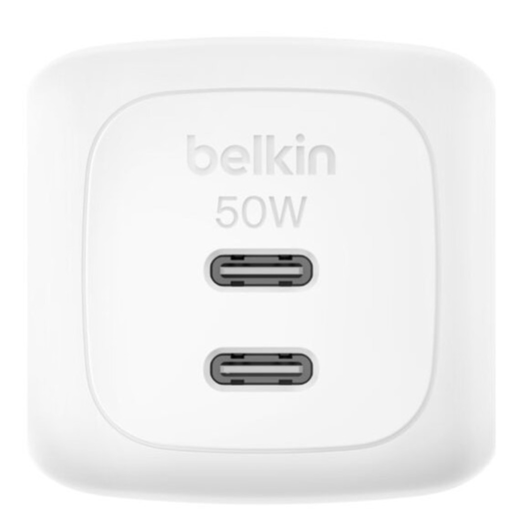 CARGADOR BELKIN 2XUSB C 50W GAN CARGA RAPIDA BLANC