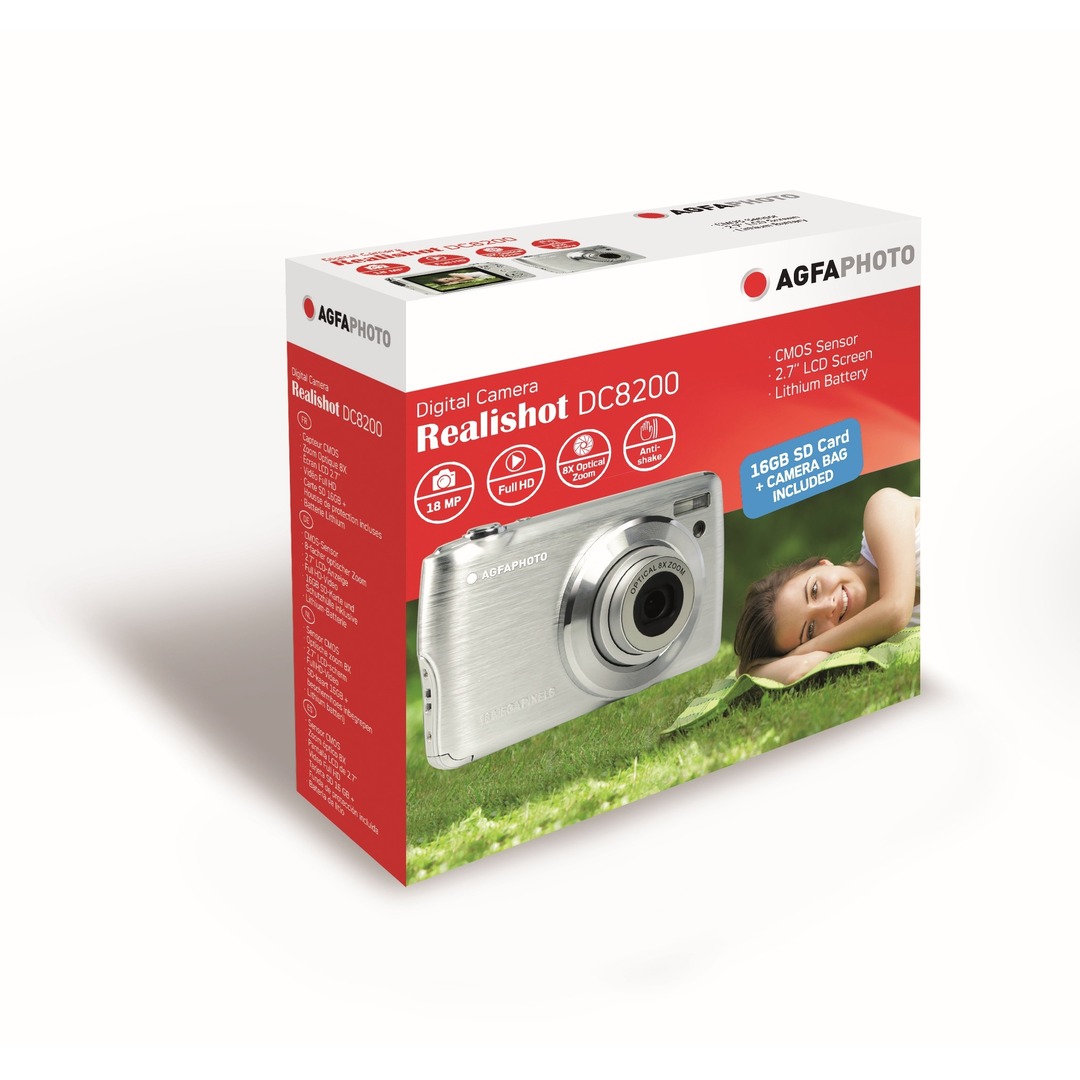 CAMARA AGFA CAMARA DC8200 SILVER 21MP SD+FUNDA