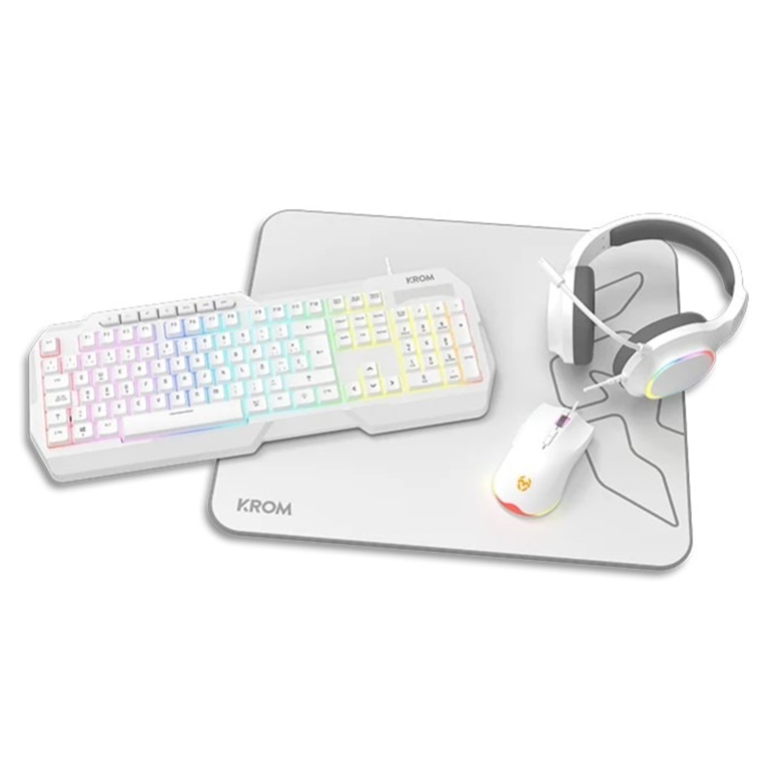 TECLADO+RATON+AURICULAR+ALF. KROM KENTA GAMING BLA