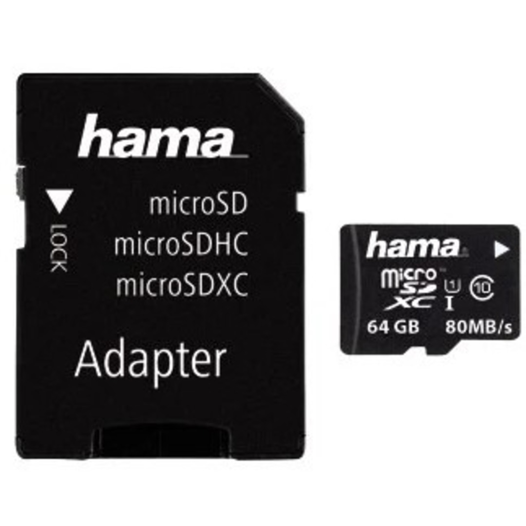 TARJ. MEM. HAMA MICRO SDHC 64GB C10 100MB/S ADAPT