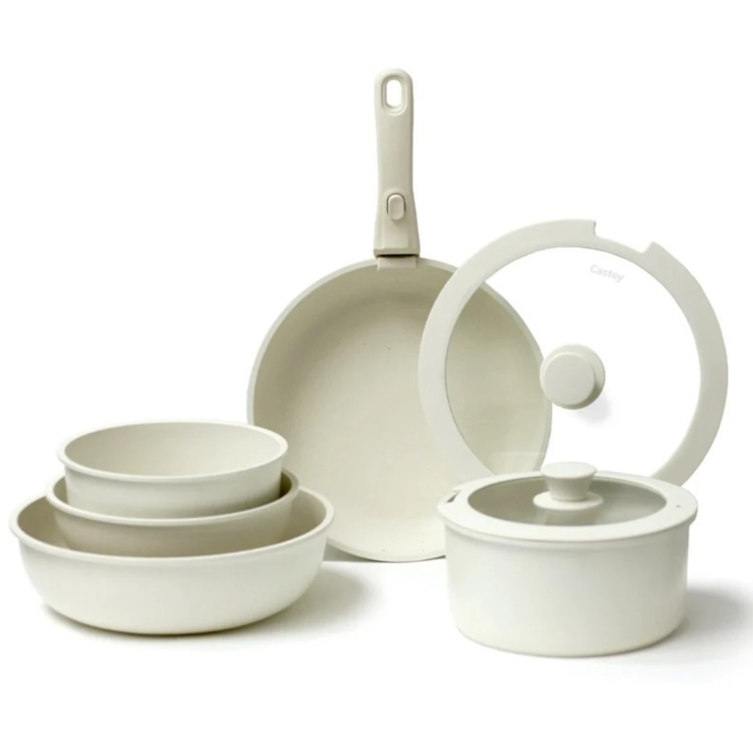 BATERIA COCINA CASTEY 8PZ CERAMIC ECO BLANCO