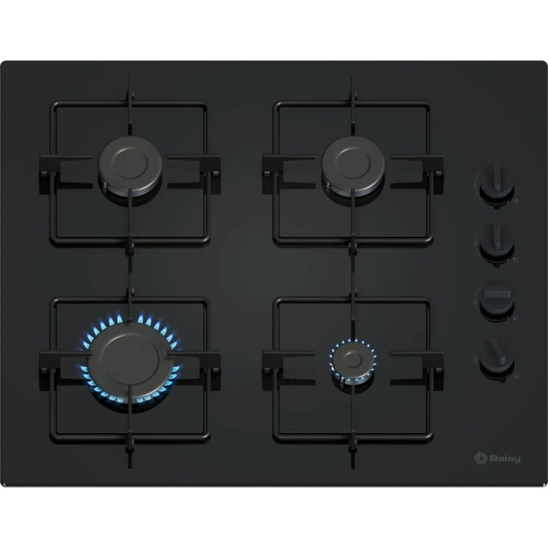 ENCIM. BALAY 3ETG464SB 4F 60CM CRIS GAS BUT NEGRO