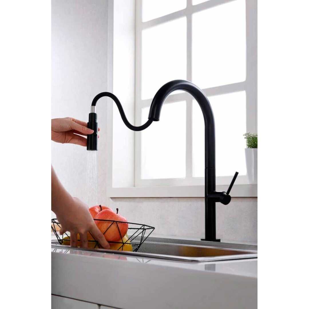 GRIFO COCINA IMEX GCE017/NG EXTRAIBLE SAMOA NEGROM